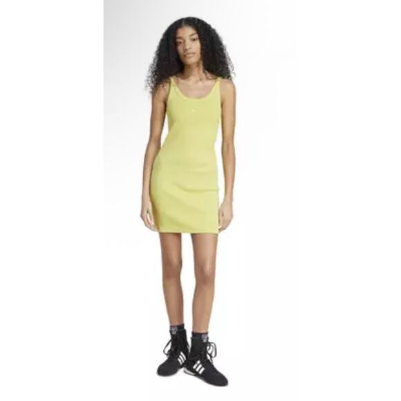 NEW ADIDAS ORIGINALS Rib Mini Dress US Women's Size Large - Picture 1 of 7